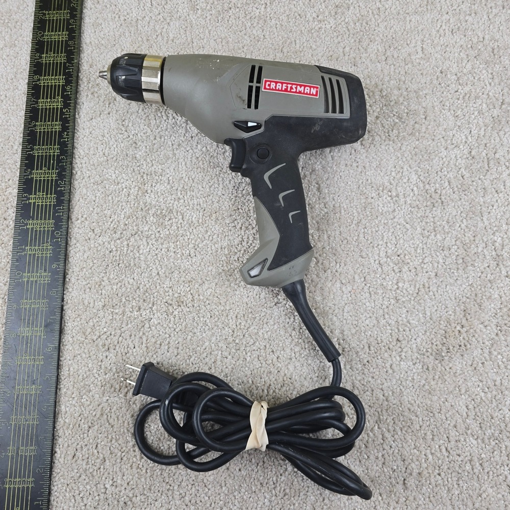 Craftsman Power Drill Gray 3/8 Inch Corded Variable Speed Reversible 315.101070
